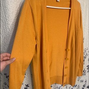 Yellow cardigan sweater